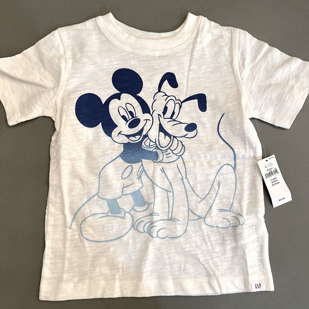 BRAND NEW Baby Gap Mickey & Pluto Shirt Toddler Size 2t